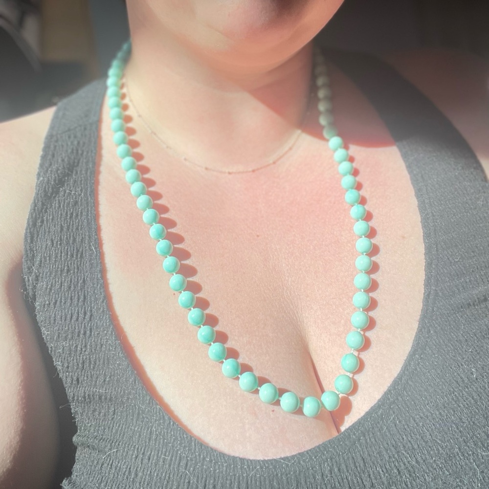 Vintage Mint Beaded Necklace
